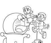 Coloriage Robot qui fait peur &agrave; Doraemon