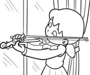 Coloriage Shizuka joue du violon