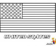 Coloriage Drapeau Am&eacute;ricain en noir