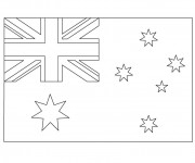 Coloriage et dessins gratuit Drapeau Australie simple à imprimer