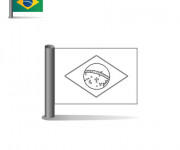 Coloriage Drapeau Brésil stylisé