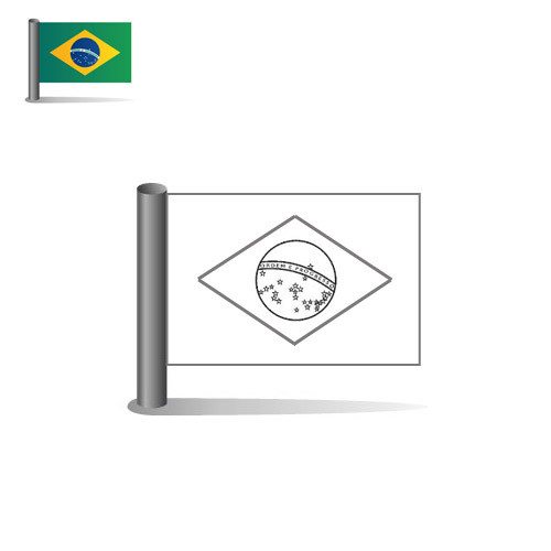 Coloriage et dessins gratuits Drapeau Brésil stylisé à imprimer