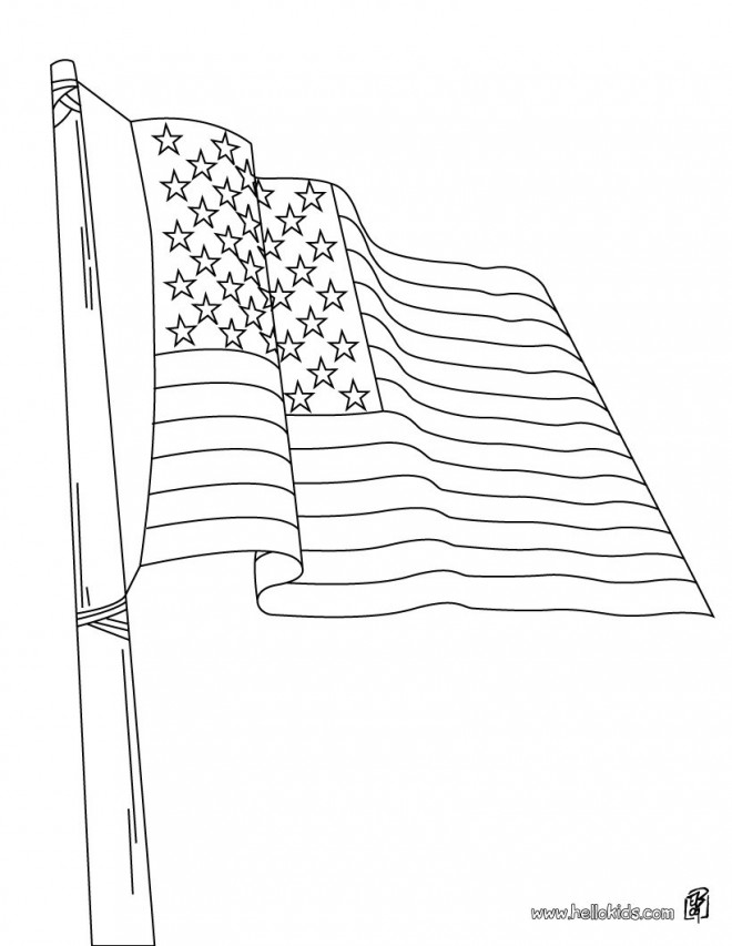 Coloriage Drapeau États Unis dessin gratuit à imprimer