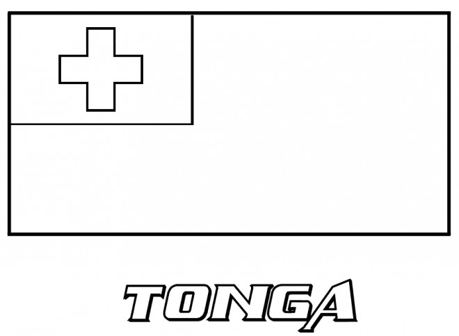 Coloriage et dessins gratuits Drapeau Tonga à imprimer