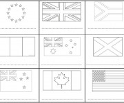 Coloriage Drapeaux monde entier