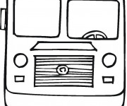 Coloriage Bus scolaire vue de face