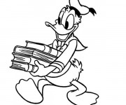 Coloriage Donald Duck à L'École