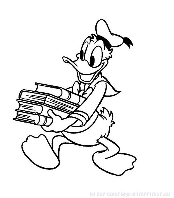 Coloriage et dessins gratuits Donald Duck à L'École à imprimer