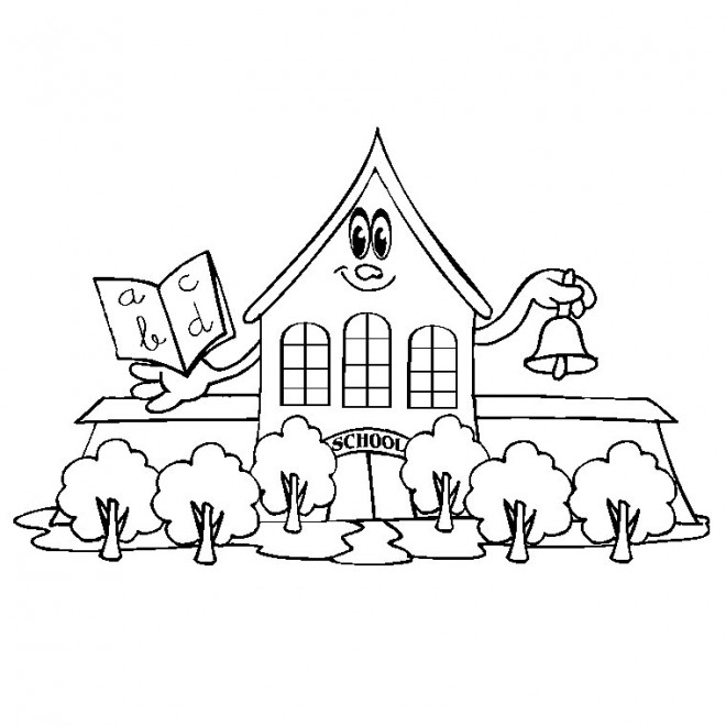 Coloriage École primaire maternelle dessin gratuit à imprimer
