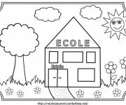 Coloriage la petite école pour enfant