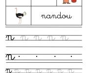 Coloriage Alphabet lettre N pour nandou