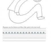 Coloriage Colorie et &eacute;cris la lettre A &eacute;criture cursive