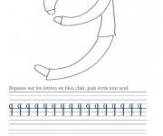 Coloriage Colorie et &eacute;cris la lettre G &eacute;criture cursive gs