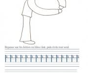 Coloriage et dessins gratuit Colorie et écris la lettre p écriture cursive grand section à imprimer