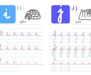 Coloriage Ecriture cursive I et J