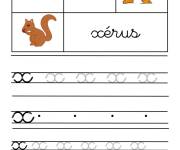 Coloriage Ecriture cursive lettre X pour Xerus