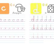 Coloriage Ecriture cursive lettres C et D