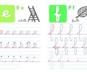 Coloriage Ecriture cursive lettres E et F