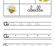 Coloriage Lettre A pour abeille