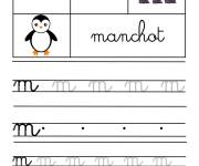 Coloriage lettre M pour Manchot gs