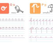 Coloriage Lettres O et P &eacute;criture cursive gs