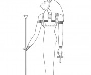 Coloriage Dieu Egyptien sur ordinateur