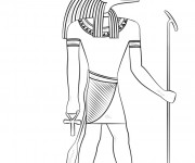 Coloriage Dieu en Egypte en forme de Chien