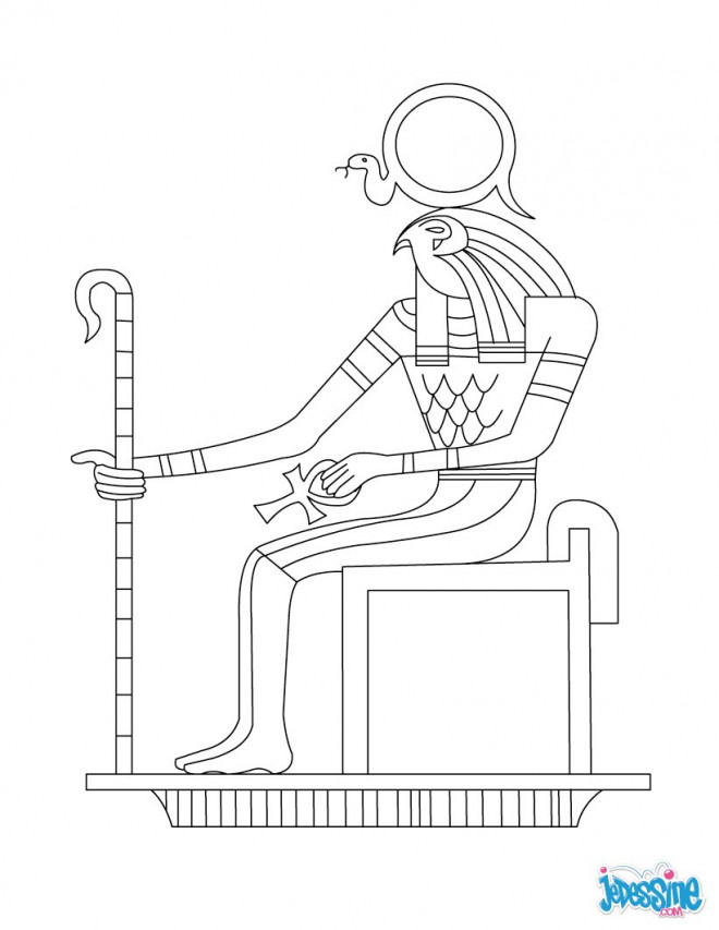 Coloriage et dessins gratuits Dieu Horus en ligne à imprimer