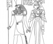 Coloriage Hiéroglyphique égyptienne antique