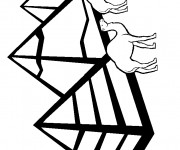 Coloriage Les Pyramides vecteur