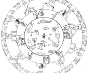 Coloriage Mandala Egypte adulte