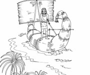 Coloriage Navire Egyptien