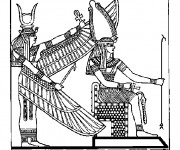 Coloriage Papyrus Pharaon antique