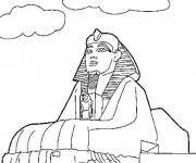 Coloriage Sphinx de Gizeh en Perspective