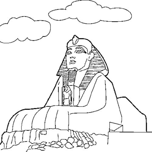 Coloriage et dessins gratuits Sphinx de Gizeh en Perspective à imprimer