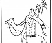 Coloriage Un égyptien sur son chameau