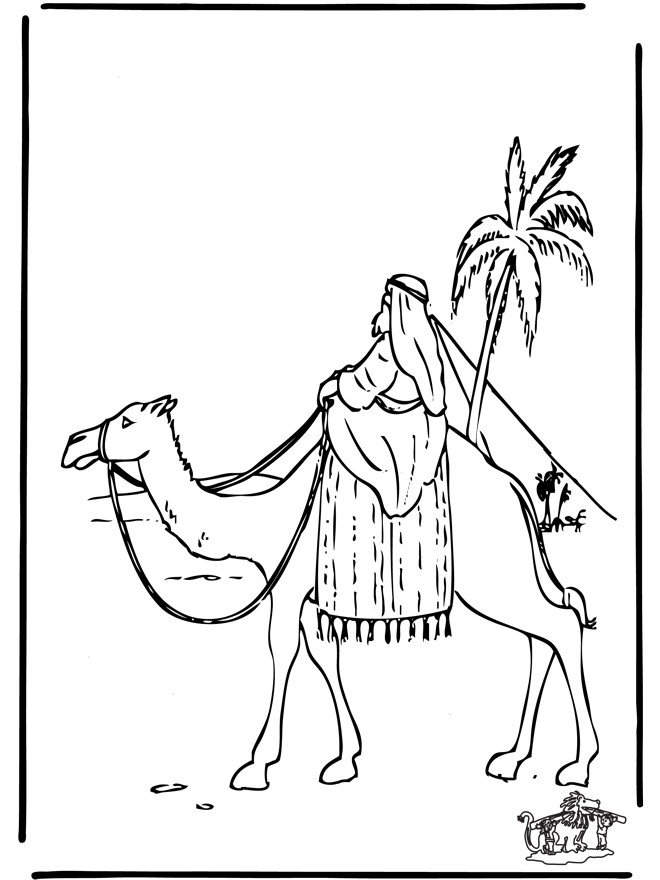 Coloriage et dessins gratuits Un égyptien sur son chameau à imprimer