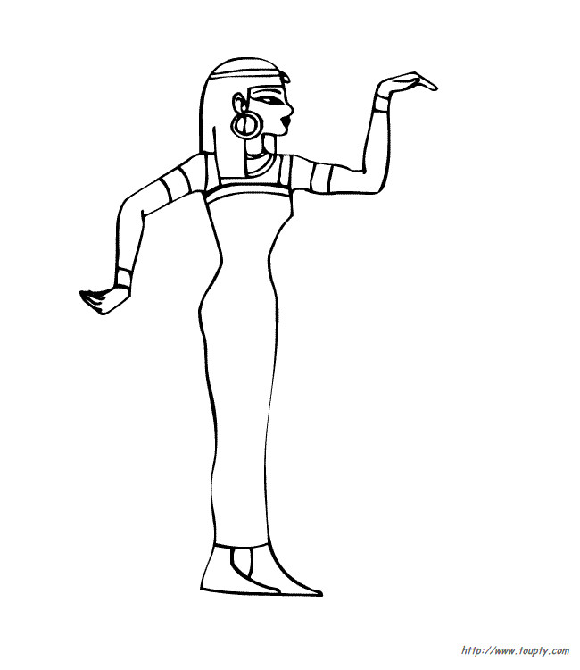 Coloriage Une Egyptienne Simple Dessin Gratuit A Imprimer