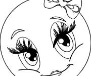 Coloriage Emoji belle pour filles