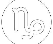 Coloriage et dessins gratuit &Eacute;moji Capricorne pour adulte à imprimer