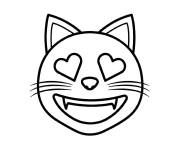 Coloriage Emoji chat amoureux