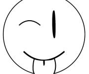 Coloriage Emoji clin d'&oelig;il facile