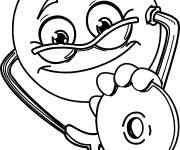 Coloriage Emoji de docteur