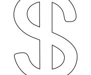 Coloriage et dessins gratuit Emoji de dollar am&eacute;ricain à imprimer