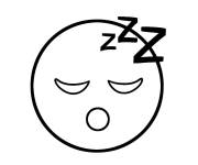 Coloriage Emoji de dormir facile