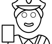 Coloriage et dessins gratuit Emoji de policier à imprimer