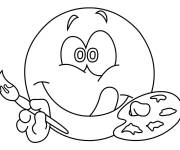 Coloriage Emoji dessinateur