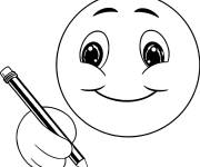 Coloriage Emoji &eacute;crit un message