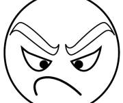 Coloriage Emoji f&acirc;cheux