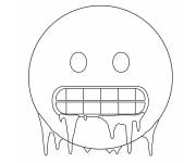 Coloriage Emoji glac&eacute;